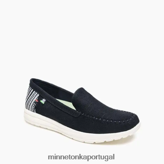 descobrir mulheres Minnetonka linho preto XJTPV6104 calçados