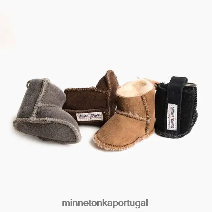 mini porta-chaves de bota unissex Minnetonka preto XJTPV6533 acessórios